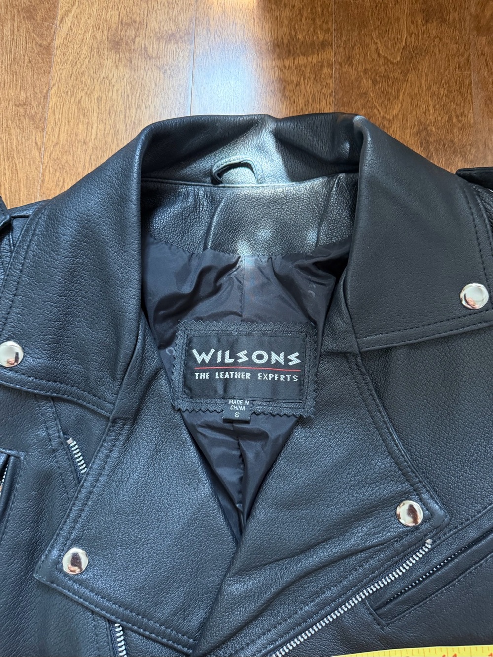 Vintage Wilsons Leather Black Cropped Moto Jacket Belt Small - Picture 4 of 15